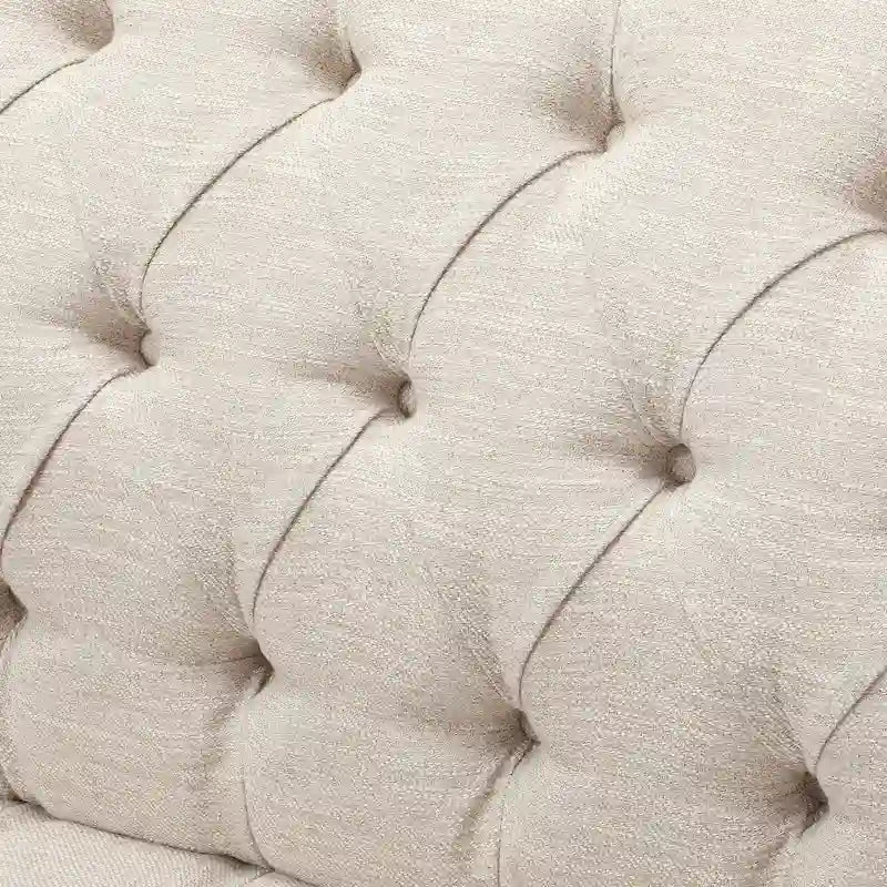 Modern 73.25 Button Tufted 3-Seater Sofa with Birch Legs