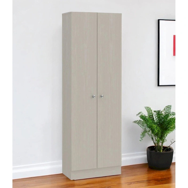 Dispensa contenitore in legno grigio chiaro da 71" - 23.6W x 11.8D x 70.8H