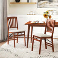 Set of 2/4 Folding Dining Chairs with Rubber Wood Frame and Upholstered Seat
