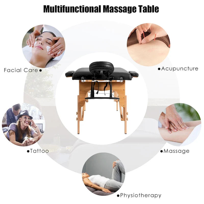 84" Portable Massage Table - Adjustable Facial Spa Bed