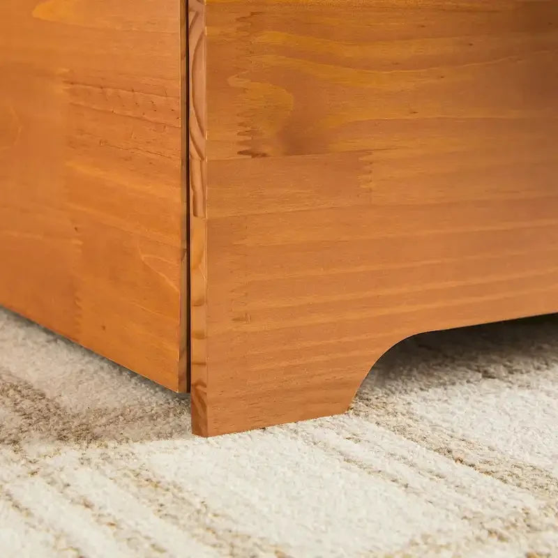 Mid-Century Modern Solid Wood Storage Platform Bed with Under-Bed Drawers