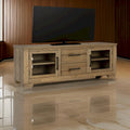 80" Large TV Media Console with 2 Drawers and 4 Shelves, Brown Wood