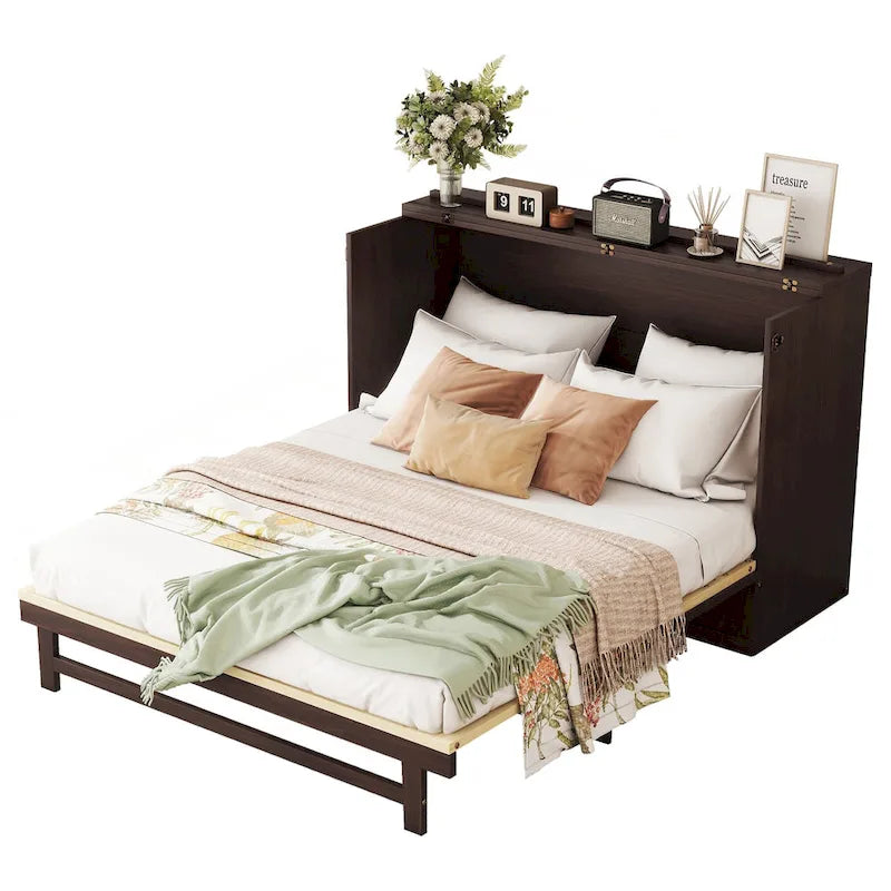 Versatile Queen Size Murphy Bed with Storage Functionality