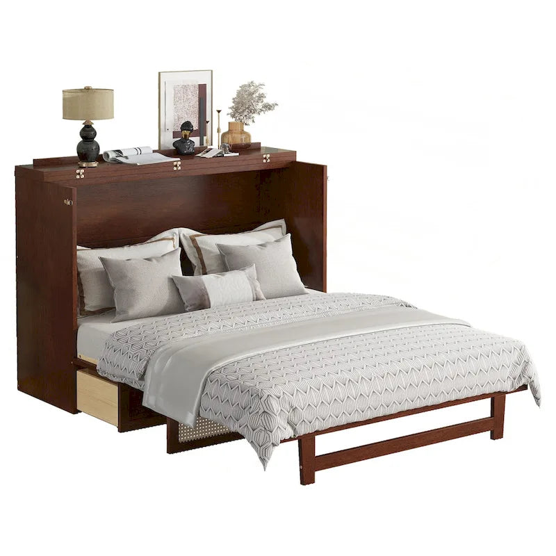 Versatile Queen Size Murphy Bed with Storage Functionality