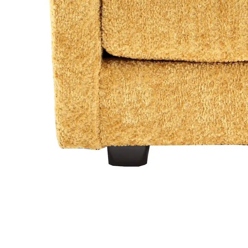 Yellow 112.2" L-Shaped 4-Seat Sectional Sofa with Removable Cushions and Detachable Armrests