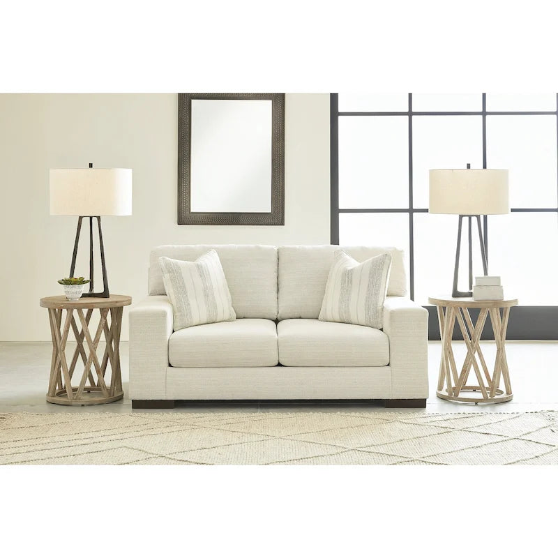 Classic Loveseat with Platform Foundation and Accent Pillows - 70W x 40D x 37H