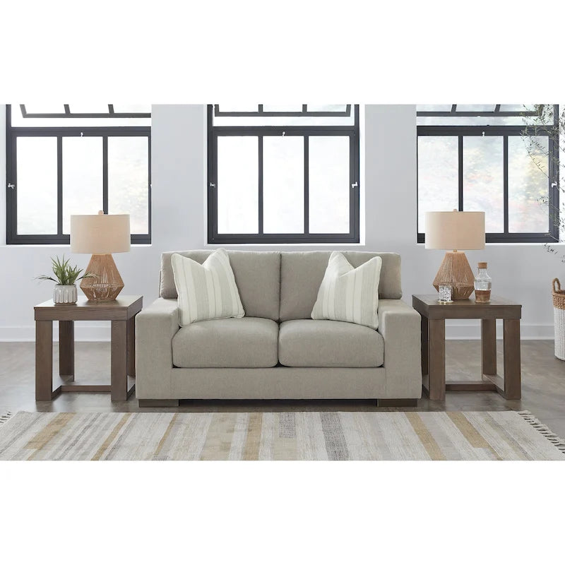Classic Loveseat with Platform Foundation and Accent Pillows - 70W x 40D x 37H