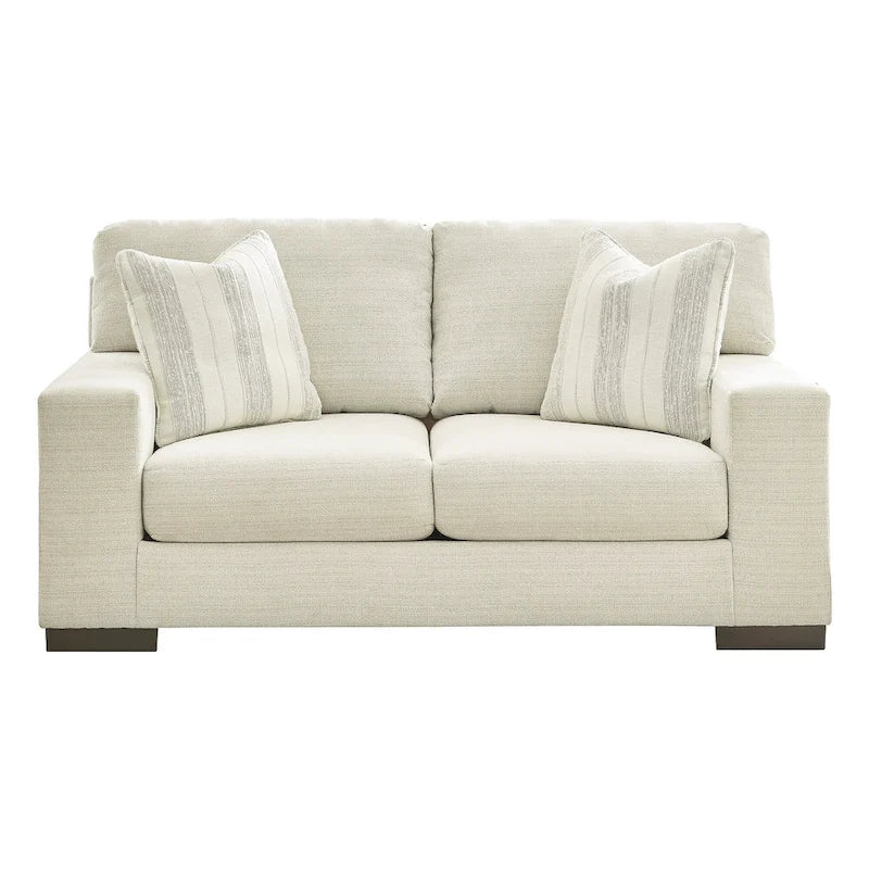 Classic Loveseat with Platform Foundation and Accent Pillows - 70W x 40D x 37H