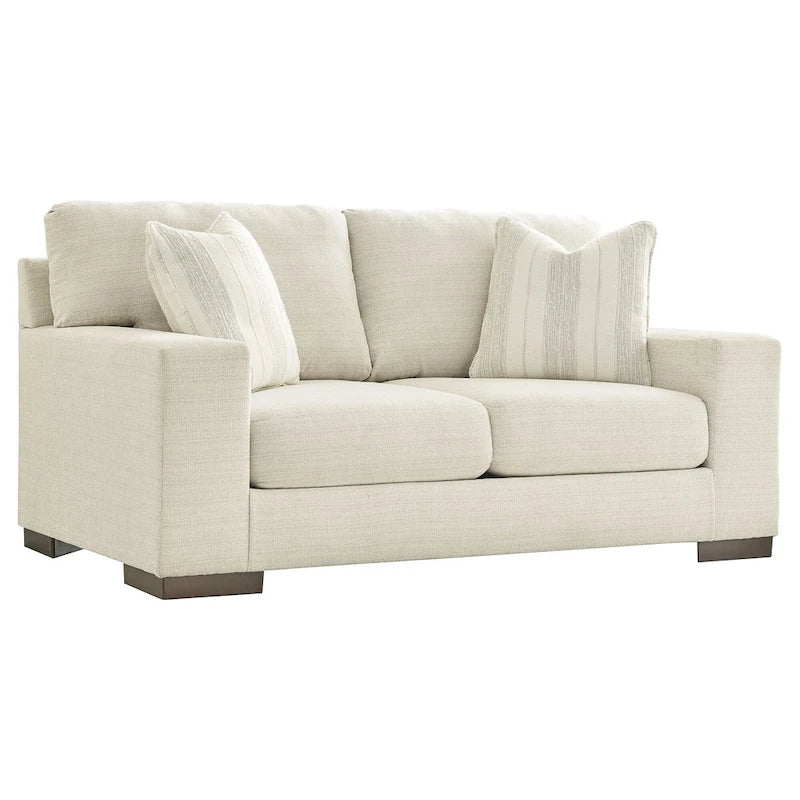 Classic Loveseat with Platform Foundation and Accent Pillows - 70W x 40D x 37H