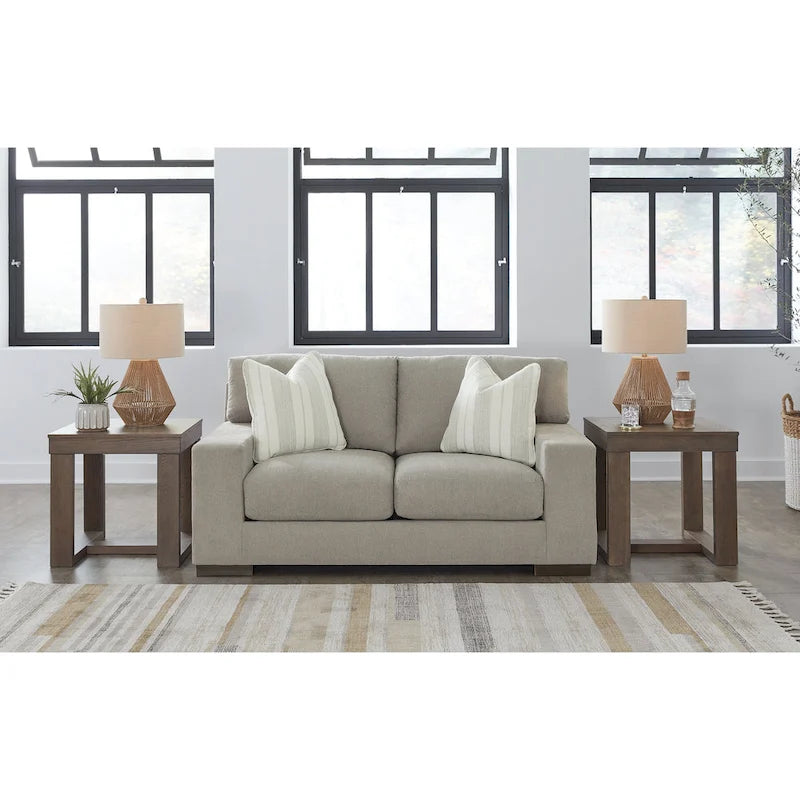 Classic Loveseat with Platform Foundation and Accent Pillows - 70W x 40D x 37H