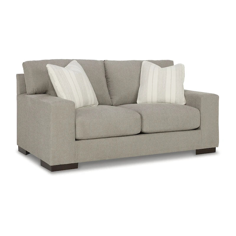 Classic Loveseat with Platform Foundation and Accent Pillows - 70W x 40D x 37H
