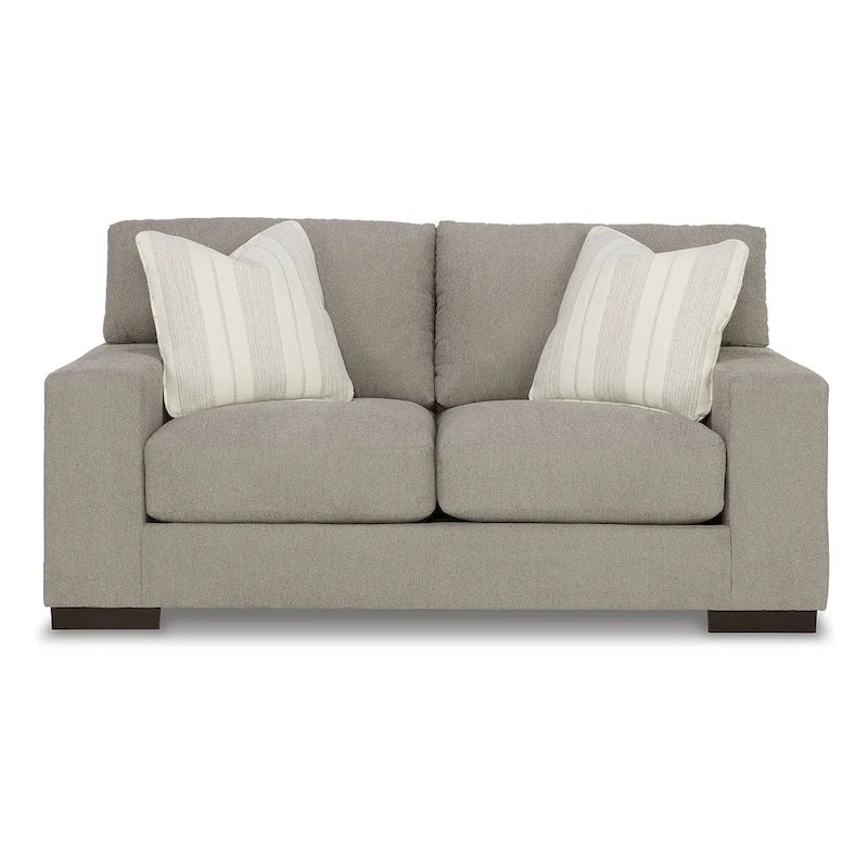 Classic Loveseat with Platform Foundation and Accent Pillows - 70W x 40D x 37H