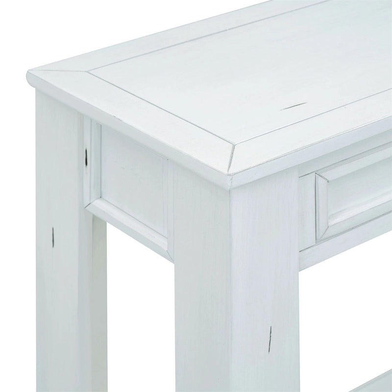 Rustic Console Table with Storage Drawers and Bottom Shelf