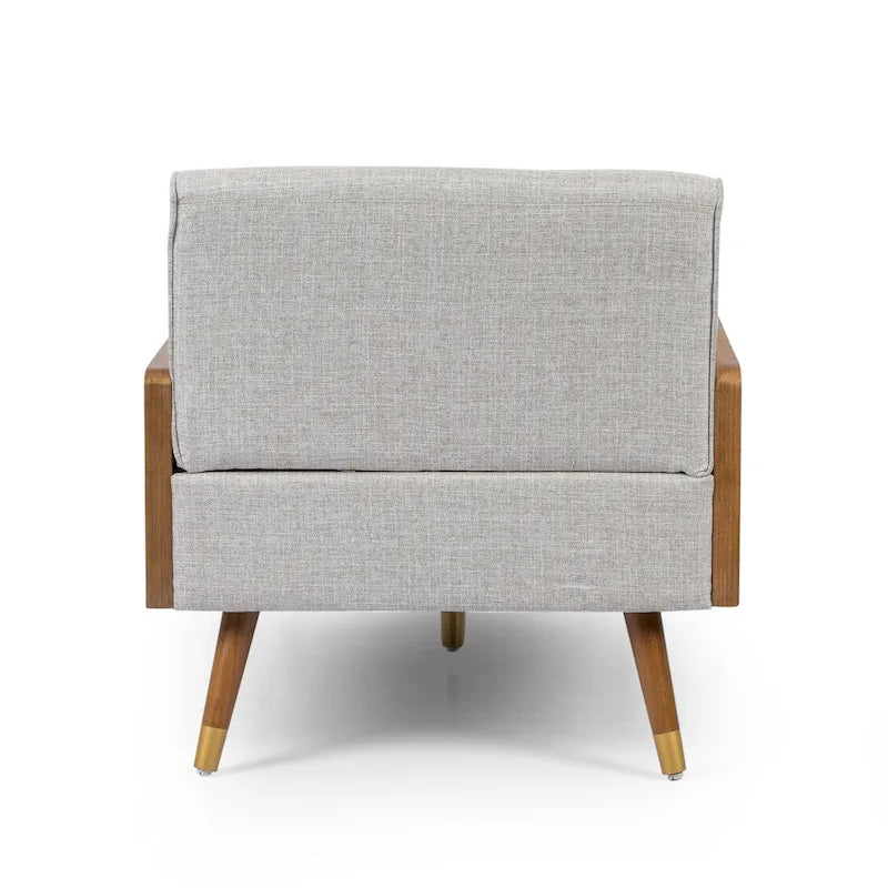 Mid-Century Modern Chaise Lounge with Bolster Pillows