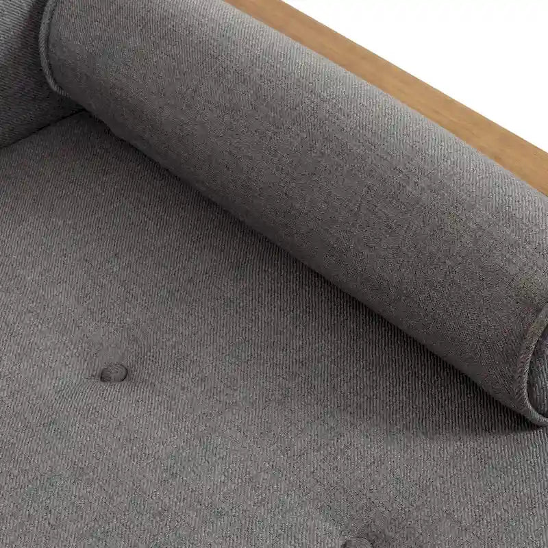 Mid-Century Modern Chaise Lounge with Bolster Pillows