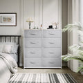 8-Drawer Storage Chest Dresser with Wood Top and Iron Frame