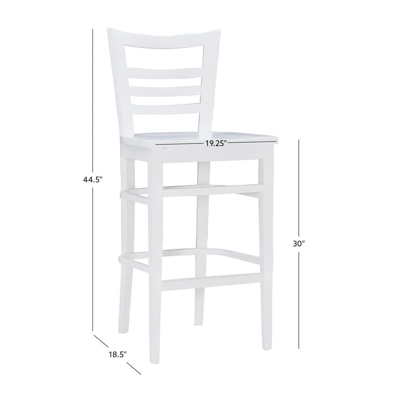 Rustikaler Barhocker aus Massivholz mit Leiterlehne (2er-Set)