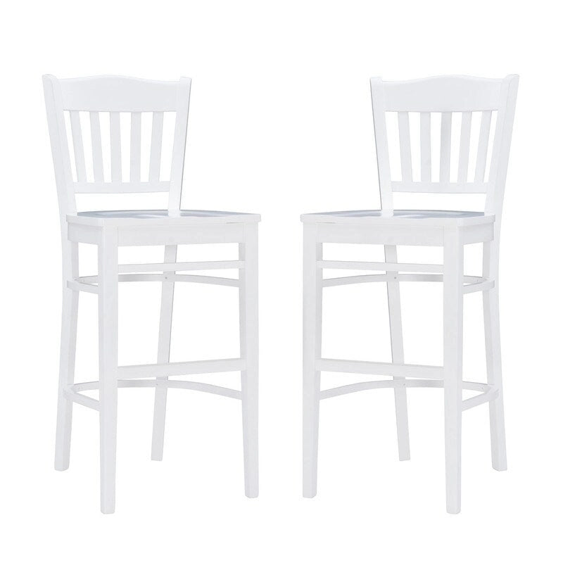Rustikaler Barhocker aus Massivholz mit Leiterlehne (2er-Set)