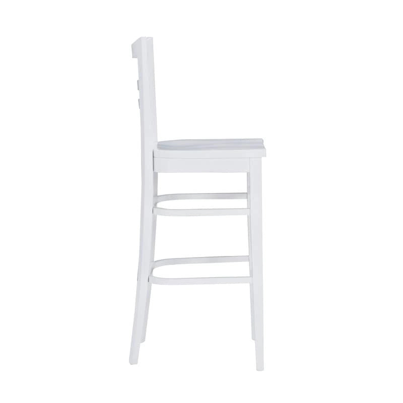 Rustikaler Barhocker aus Massivholz mit Leiterlehne (2er-Set)