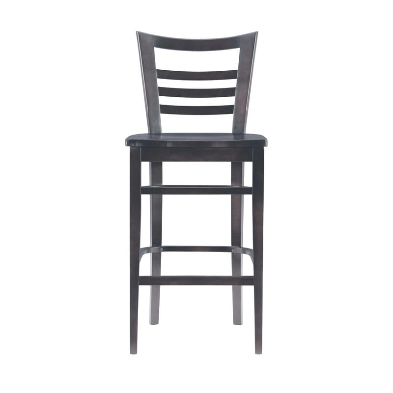 Rustikaler Barhocker aus Massivholz mit Leiterlehne (2er-Set)