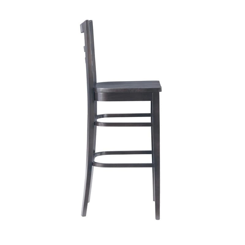 Rustikaler Barhocker aus Massivholz mit Leiterlehne (2er-Set)