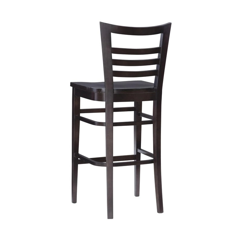 Rustikaler Barhocker aus Massivholz mit Leiterlehne (2er-Set)