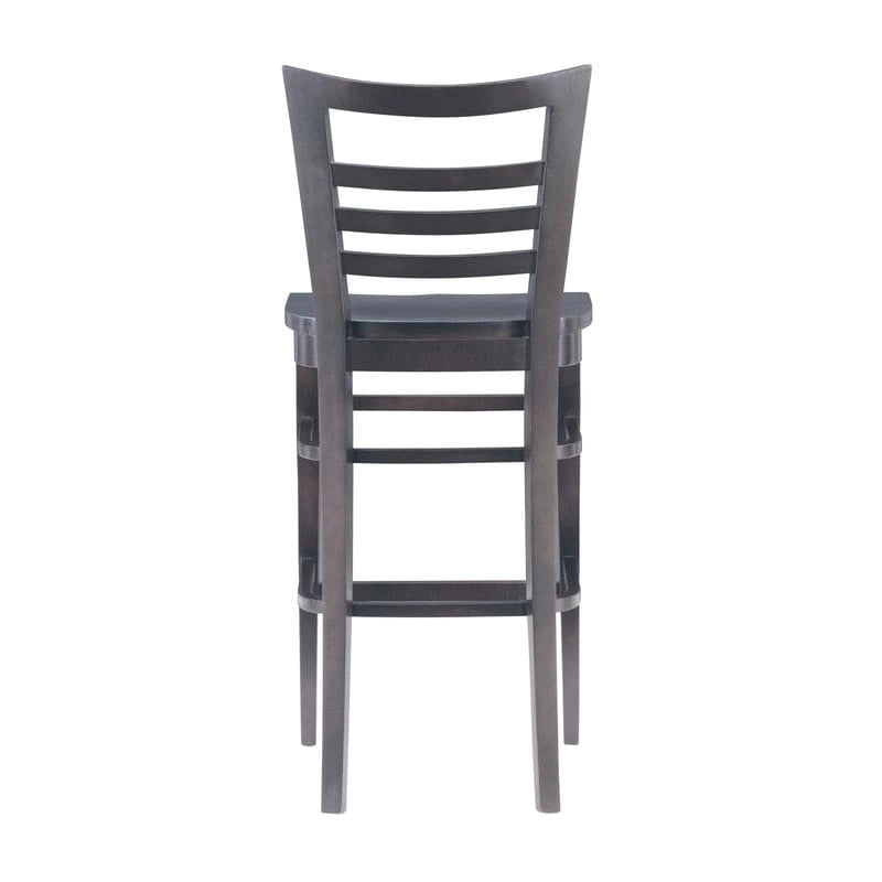 Rustikaler Barhocker aus Massivholz mit Leiterlehne (2er-Set)