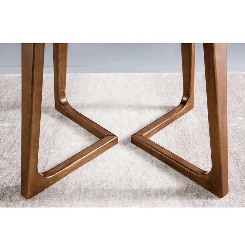 Scandinavian Rectangular Solid Wood End Table - Walnut Finish