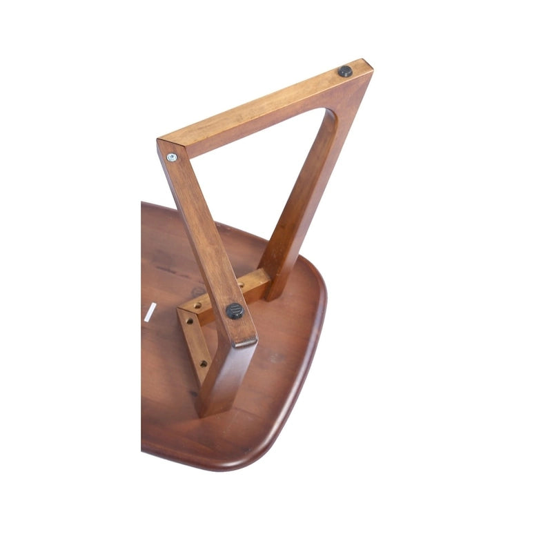 Scandinavian Rectangular Solid Wood End Table - Walnut Finish