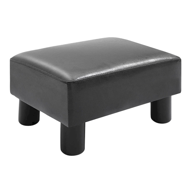 Modern Faux Leather Rectangular Ottoman Footrest with Padded Foam Seat
