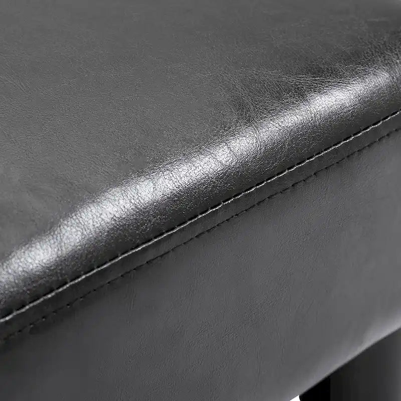 Modern Faux Leather Rectangular Ottoman Footrest with Padded Foam Seat