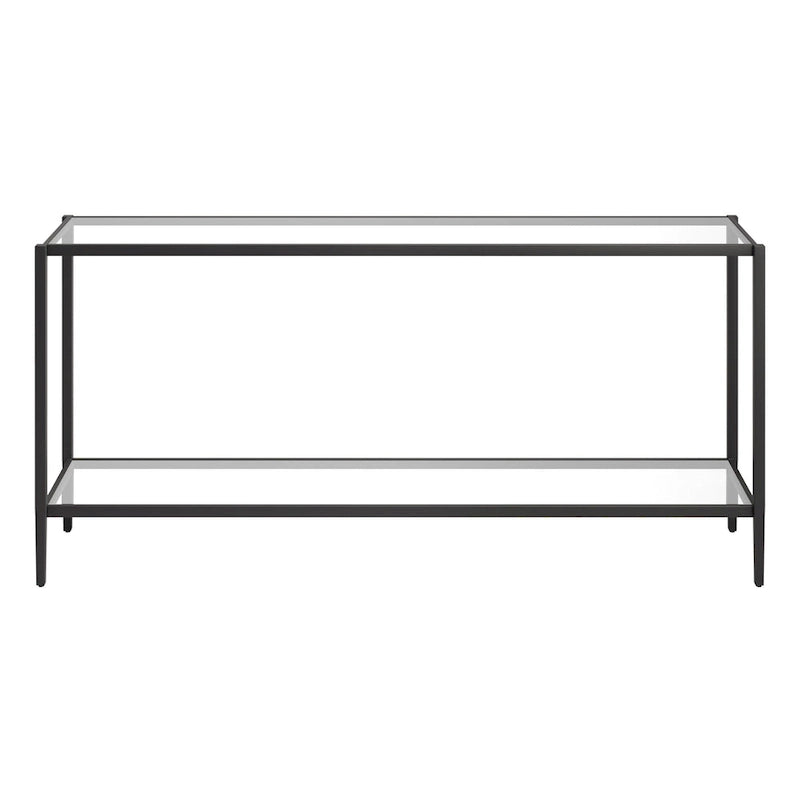64" Wide Rectangular Console Table with Glass Shelf