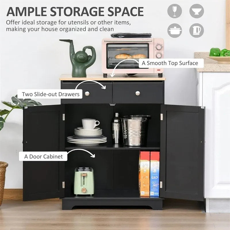 Sideboard-Buffetschrank - Küchen-Aufbewahrungsschrank - 15.75T x 26.75B x 33.5H