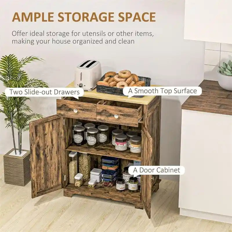 Sideboard-Buffetschrank - Küchen-Aufbewahrungsschrank - 15.75T x 26.75B x 33.5H