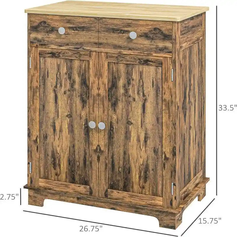 Sideboard-Buffetschrank - Küchen-Aufbewahrungsschrank - 15.75T x 26.75B x 33.5H