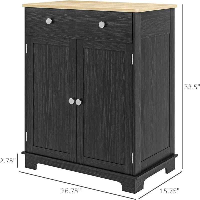 Sideboard-Buffetschrank - Küchen-Aufbewahrungsschrank - 15.75T x 26.75B x 33.5H