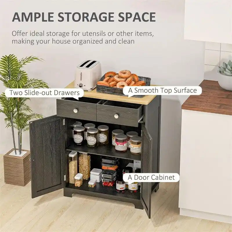 Sideboard-Buffetschrank - Küchen-Aufbewahrungsschrank - 15.75T x 26.75B x 33.5H