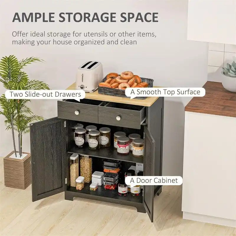 Sideboard-Buffetschrank - Küchen-Aufbewahrungsschrank - 15.75T x 26.75B x 33.5H