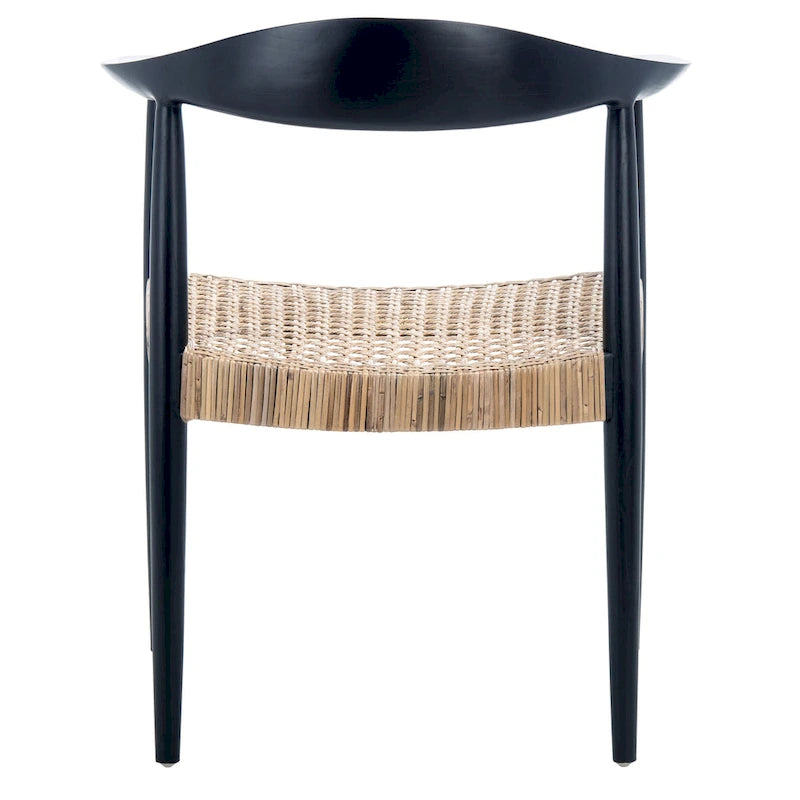 Poltrona decorativa in rattan in stile metà secolo - 25W x 19D x 31H