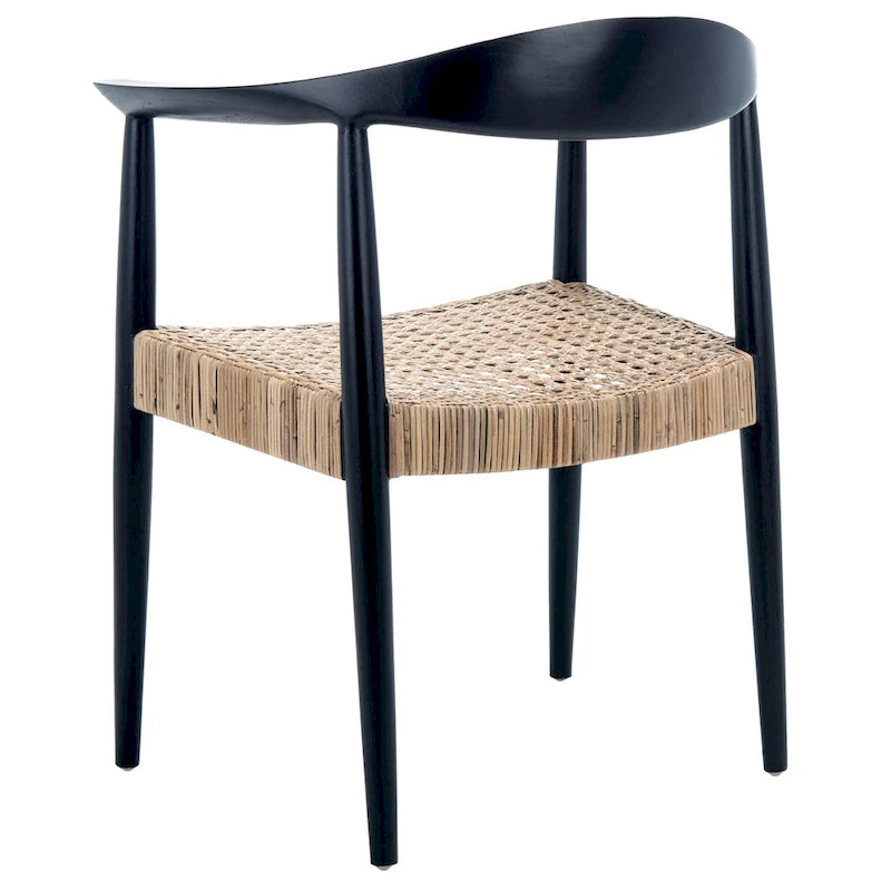 Poltrona decorativa in rattan in stile metà secolo - 25W x 19D x 31H