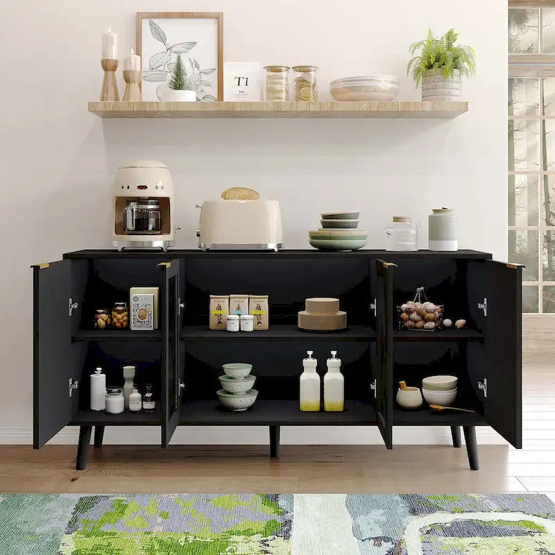 Buffettisch-Küchen-Sideboard mit Glastüren