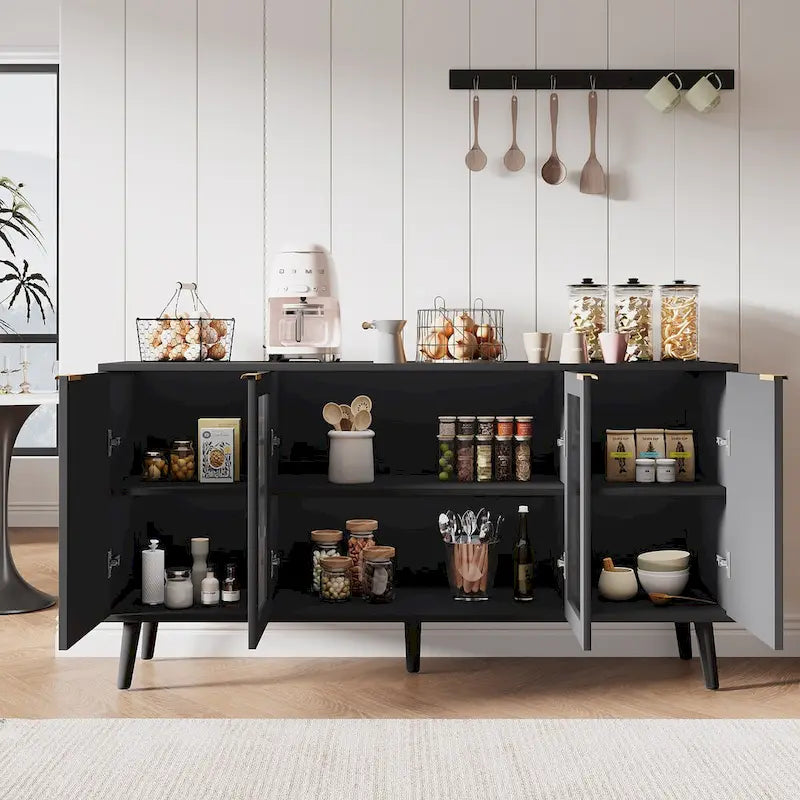 Buffettisch-Küchen-Sideboard mit Glastüren