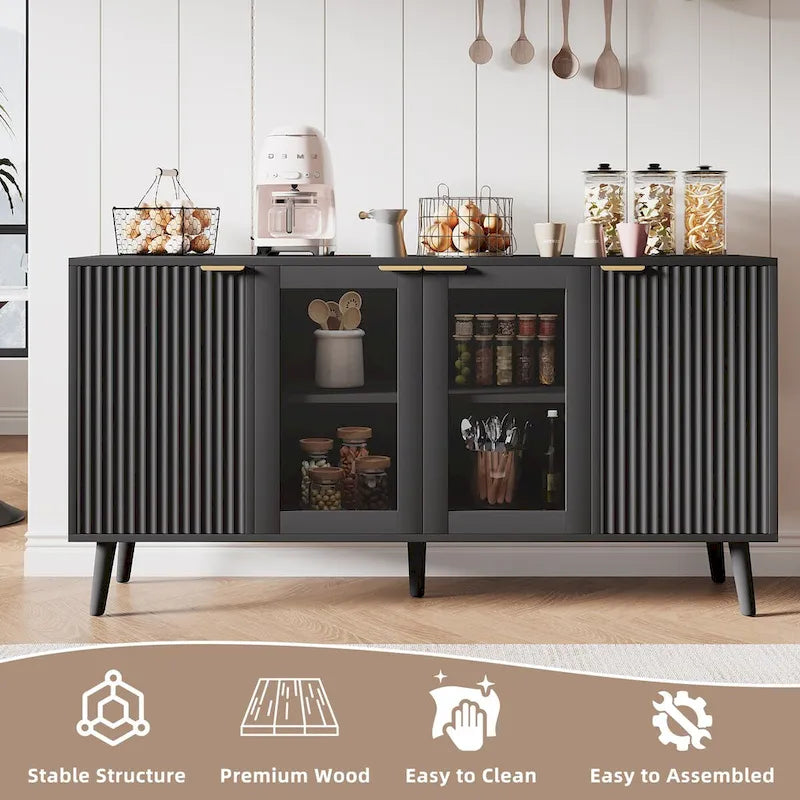 Buffettisch-Küchen-Sideboard mit Glastüren