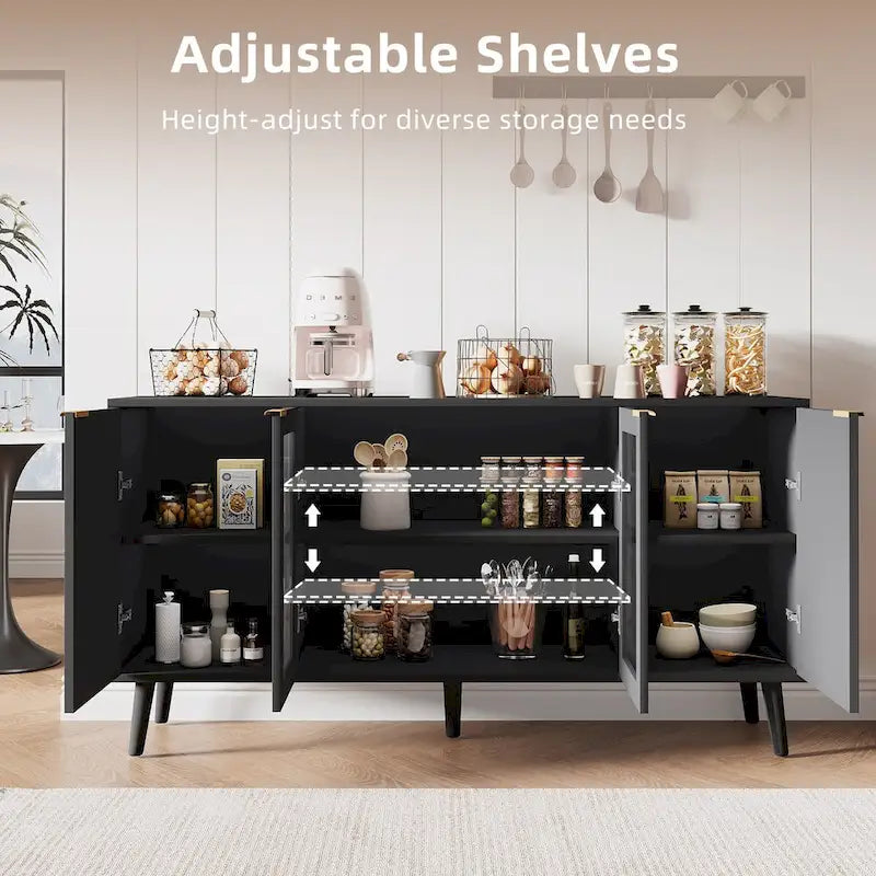 Buffettisch-Küchen-Sideboard mit Glastüren
