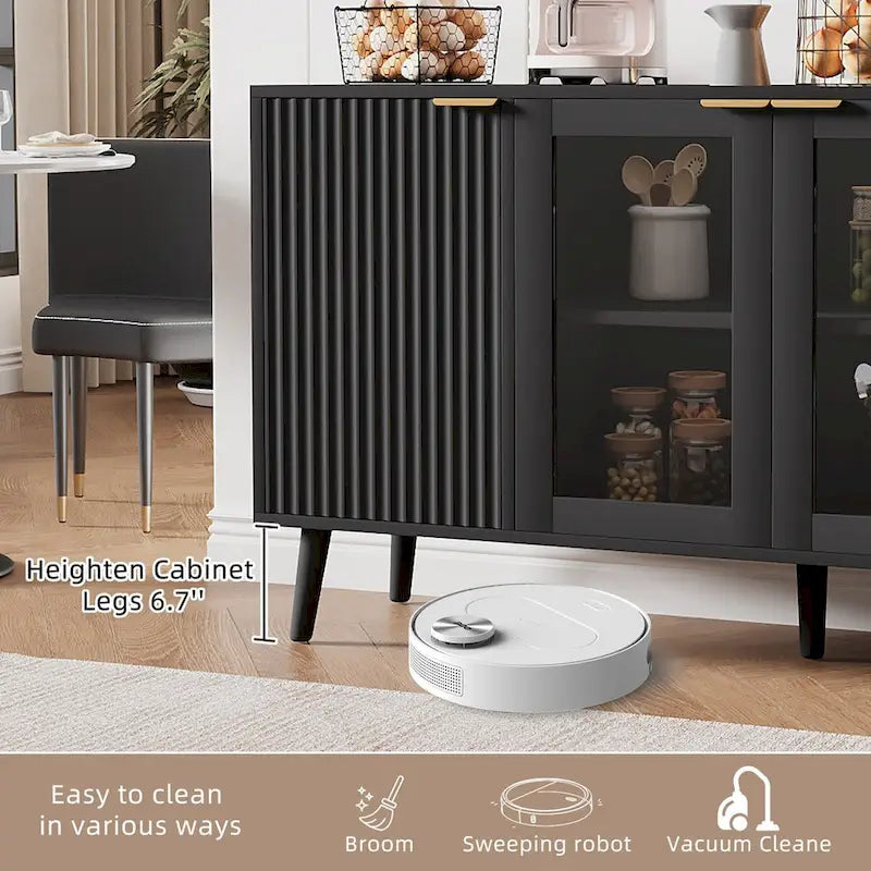 Buffettisch-Küchen-Sideboard mit Glastüren
