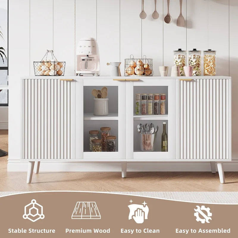 Buffettisch-Küchen-Sideboard mit Glastüren