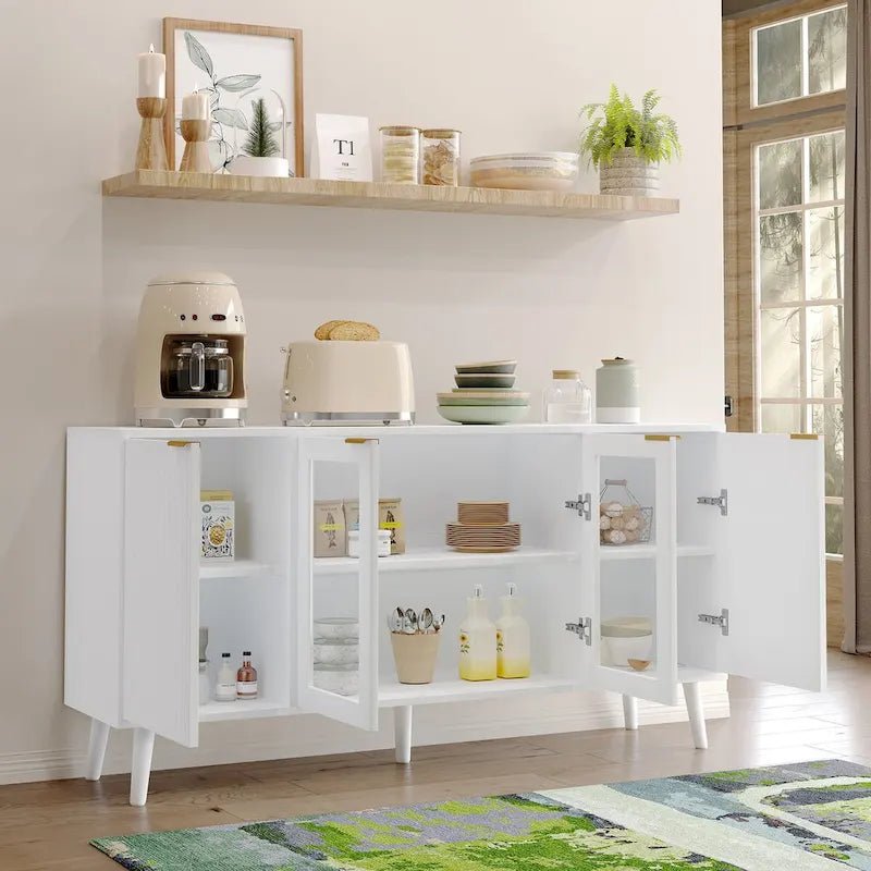 Buffettisch-Küchen-Sideboard mit Glastüren