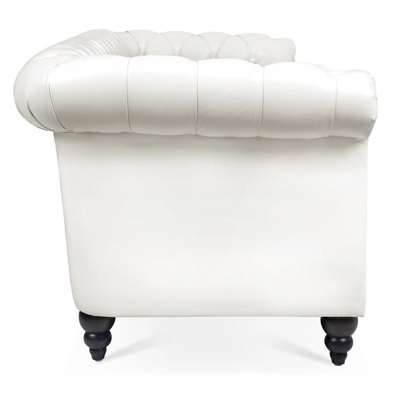 Upholstered Rolled Arm Chesterfield 3-Seater Sofa