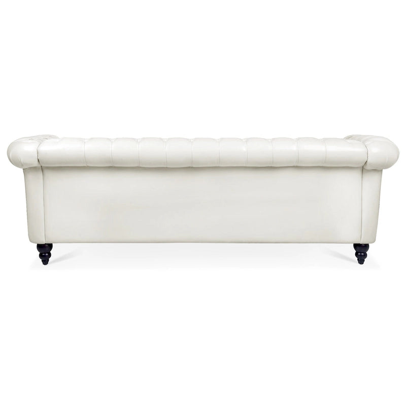 Upholstered Rolled Arm Chesterfield 3-Seater Sofa
