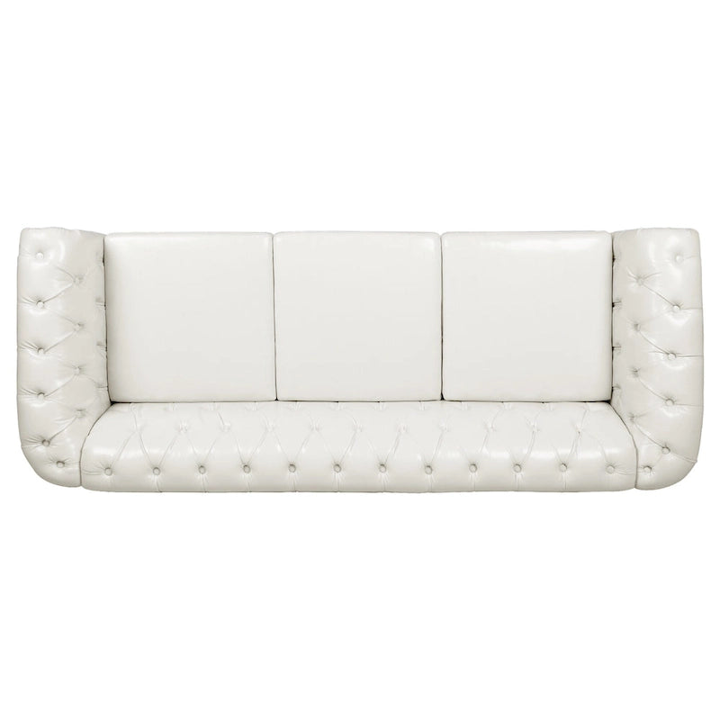 Upholstered Rolled Arm Chesterfield 3-Seater Sofa